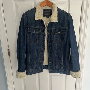 Forever 21 denim faux  shearling jacket